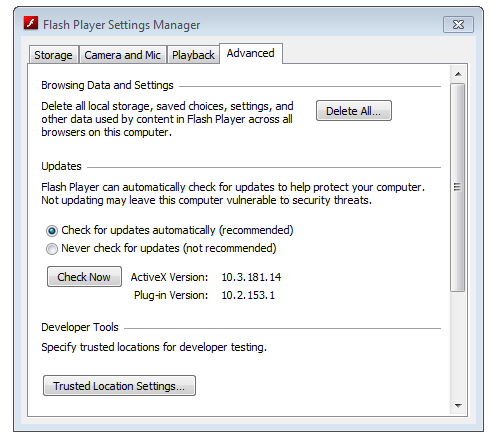 advanced settings